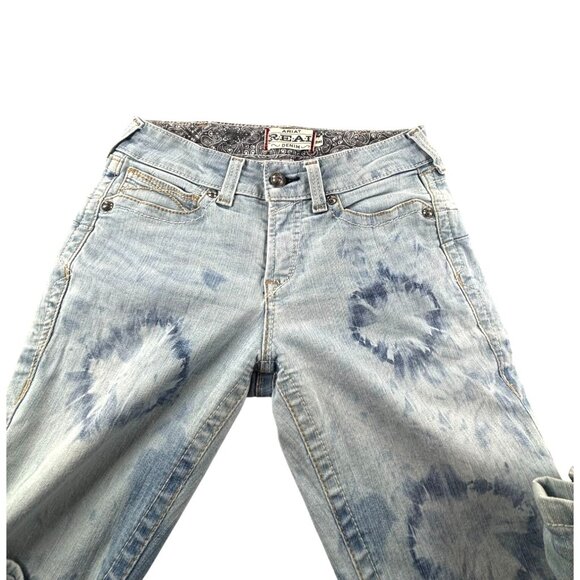 Ariat Real Denim Tie-Dye Flare Jeans 29L Womens - Picture 5 of 13
